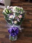 purple local and free delivery funeral flower tribute  cheap colourful traditional darlington and surrounding areas  hand made artificial funeral  florist darlington