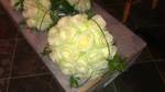 A bridal hand-tie boxed and ready to go. Cream avalanche roses and grass. wedding flowers free local and surrounding areas delivery 33 bondgate darlington 