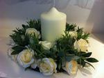 Artificial table centerpiece with a church  wedding flowers free local and surrounding areas delivery 33 bondgate darlington candle. 