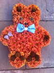 baby realistic teddy bear funeral  funeral tribute made lovingly by hand in our little shop with fresh flowers in 33 bondgate darlington local delivery  tribute baby child darlington