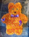 baby fluffy brown floral teddy bear funeral tribute made lovingly by hand in our little shop with fresh flowers in 33 bondgate darlington local delivery