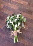 calla Lillie hand tie sheaf sheaf local and free delivery funeral flower tribute  cheap colourful traditional darlington and surrounding areas  hand made artificial funeral  florist darlington