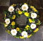 mixed wreath floral funeral tribute heavenly scent florist darlington fresh  funeral flowers local and surrounding areas 