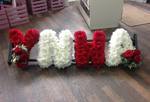 ynwa  frame ribbon  white chrysanthemum  roses fresh flowers  floral funeral tribute Darlington designer floral tribute funeral sympathy tribute heavenly scent florist Darlington local free delivery
