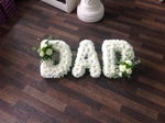 fresh or artificial  floral dad floral funeral tribute made lovingly by hand in our little shop with fresh flowers in 33 bondgate darlington local free delivery