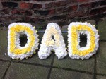 fresh or artificial  floral dad floral funeral tribute made lovingly by hand in our little shop with fresh flowers in 33 bondgate darlington local free delivery