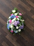 casket tribute single ended spray double ended spray white chrysanthemum  roses fresh flowers  floral funeral tribute Darlington designer floral tribute funeral sympathy tribute heavenly scent florist Darlington local free delivery same day cheap