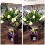  Cream & Green handtied  fresh flowers made by our florists in our family run business free local delivery and surrounding areas in darlington 